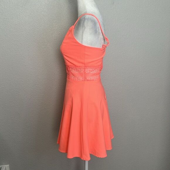 Charlotte Russe Fit and Flare Neon Mini Dress Size XSmall - Picture 5 of 9